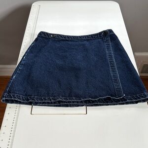 Vintage GAP Dark Blue Denim Mini Wrap Skirt